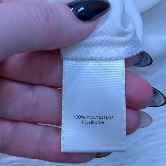 Ann Taylor Cream Blouse With Black Neck Tie - Picture 8 of 8